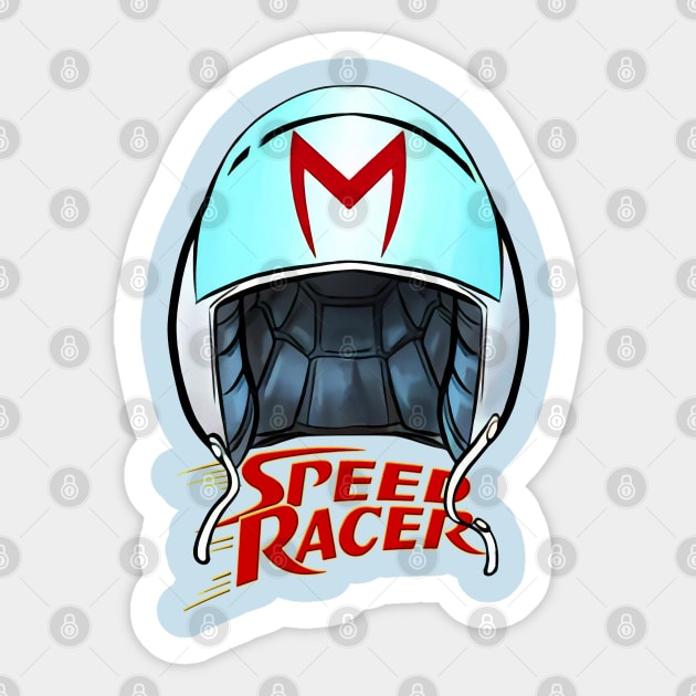 speed racer helm retro Sticker by Cheese Ghost From Cheese Factory